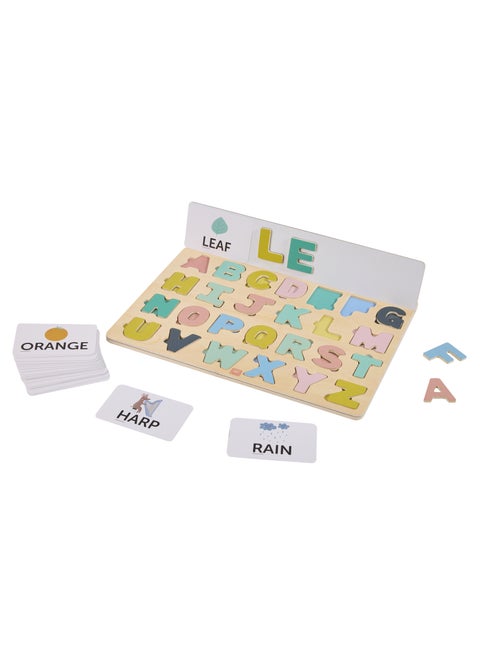 Eurekakids Wooden Magnetic Alphabet Puzzle with Activity Cards| Educational Montessori Toy for Toddler and Kids | Learn the Alphabet and Spell Words | For 3Y+