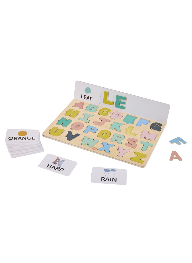 EUREKA KIDS - Eurekakids Wooden Magnetic Alphabet Puzzle with Activity Cards| Educational Montessori Toy for Toddler and Kids | Learn the Alphabet and Spell Words | For 3Y+ - Image 1