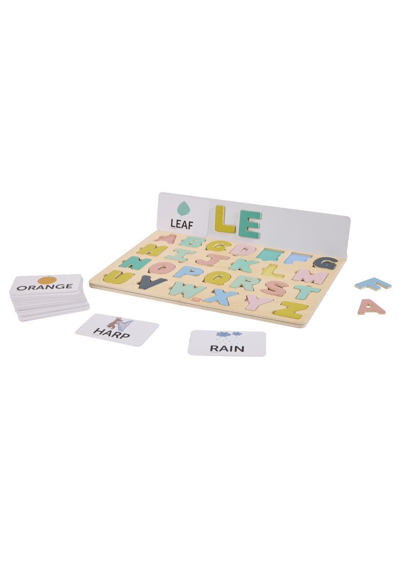 EUREKA KIDS - Eurekakids Wooden Magnetic Alphabet Puzzle with Activity Cards| Educational Montessori Toy for Toddler and Kids | Learn the Alphabet and Spell Words | For 3Y+ - Image 1