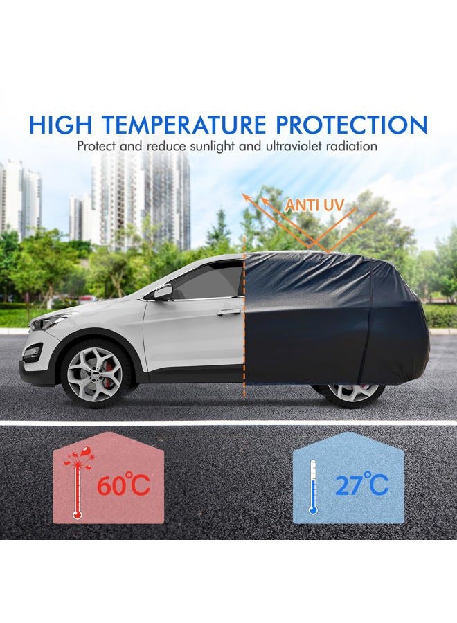 DINGHAO 6 Layers Car Cover Waterproof All Weather Car Cover Waterproof All Weather, Outdoor Full Exterior Cover Rain Sun UV Snowproof Protection with Zipper Cotton for SUV (185-190inch) - Image 3