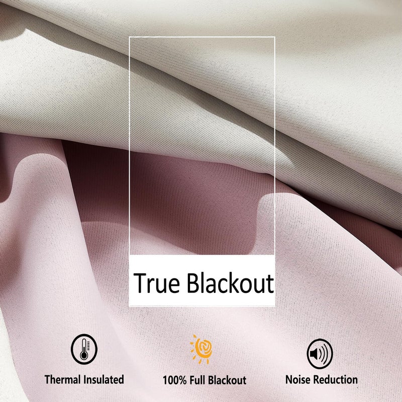 Treatmentex Natural Blackout Curtains for Bedroom Living Room 90inch Long Iovry/Beige Pom Pom Curtain Panels for Windows Thermal Insulated Curtains for Kids Nursery Room Rod Pocket 52"" W x 2pcs - Image 5
