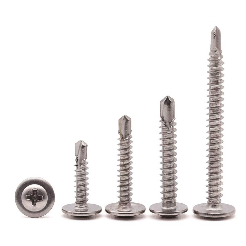 RoyceMart #10 X 1-1/2"" (50 Pack) Stainless Steel Wafer Head Self Drilling Screws 410 Stainless Steel Phillips Modified Truss Head Sheet Metal Screws No Pre-Drilled Needs Quick Metal Self Tapping Screws - Image 4