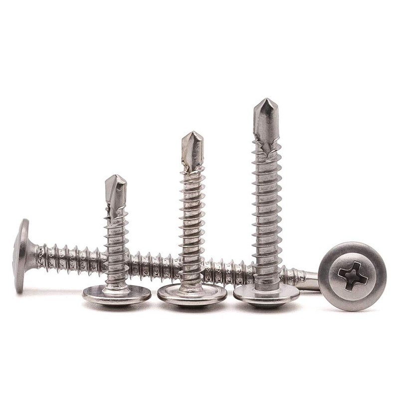 RoyceMart #10 X 1-1/2"" (50 Pack) Stainless Steel Wafer Head Self Drilling Screws 410 Stainless Steel Phillips Modified Truss Head Sheet Metal Screws No Pre-Drilled Needs Quick Metal Self Tapping Screws - Image 5