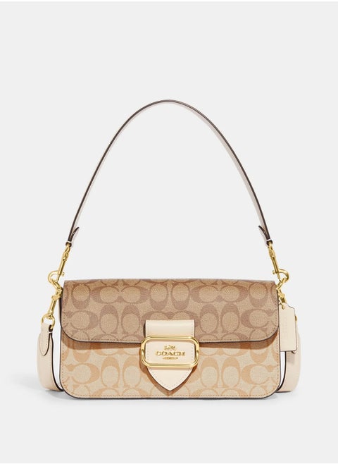 morgan shoulder bag in blocked signature canvas