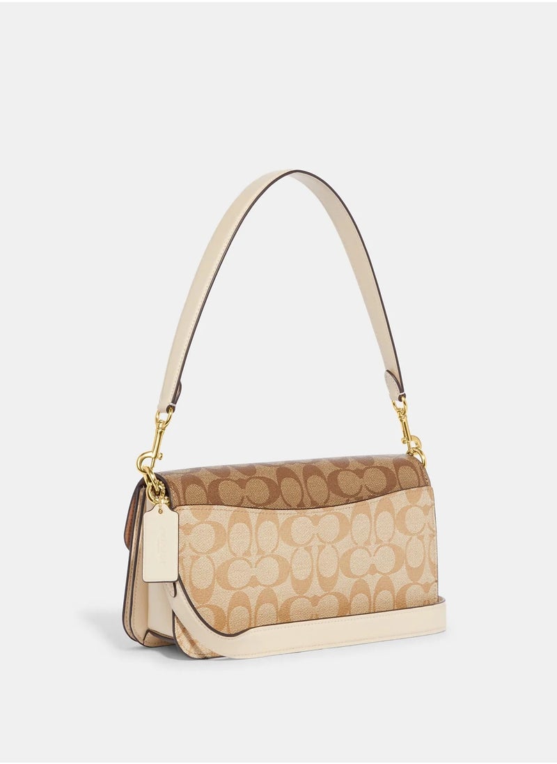 coachoutlet - morgan shoulder bag in blocked signature canvas - Image 1