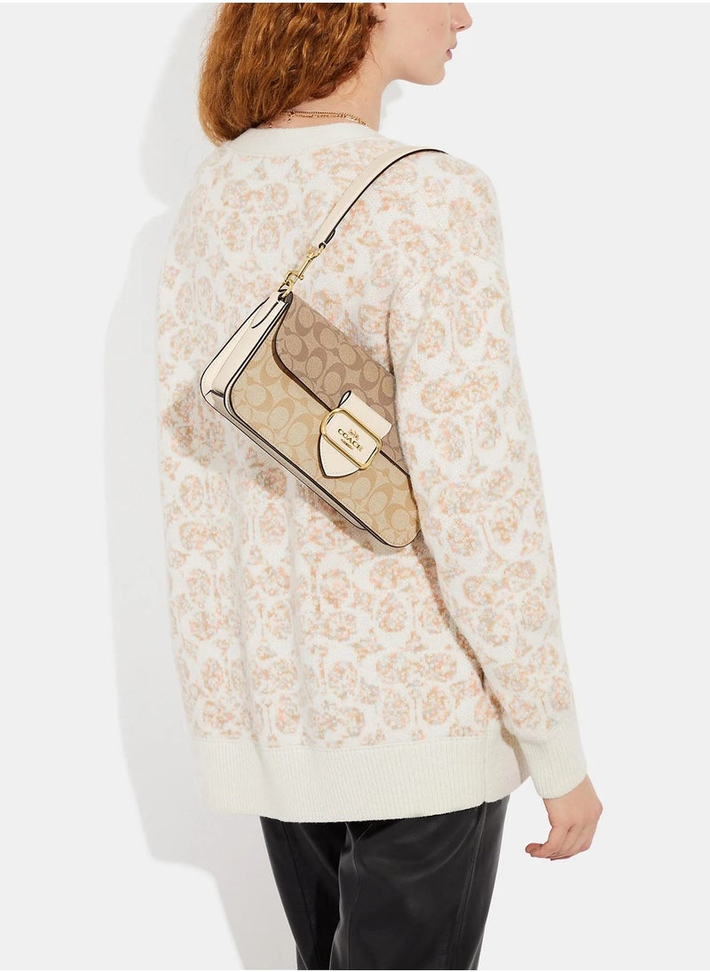 coachoutlet - morgan shoulder bag in blocked signature canvas - Image 1