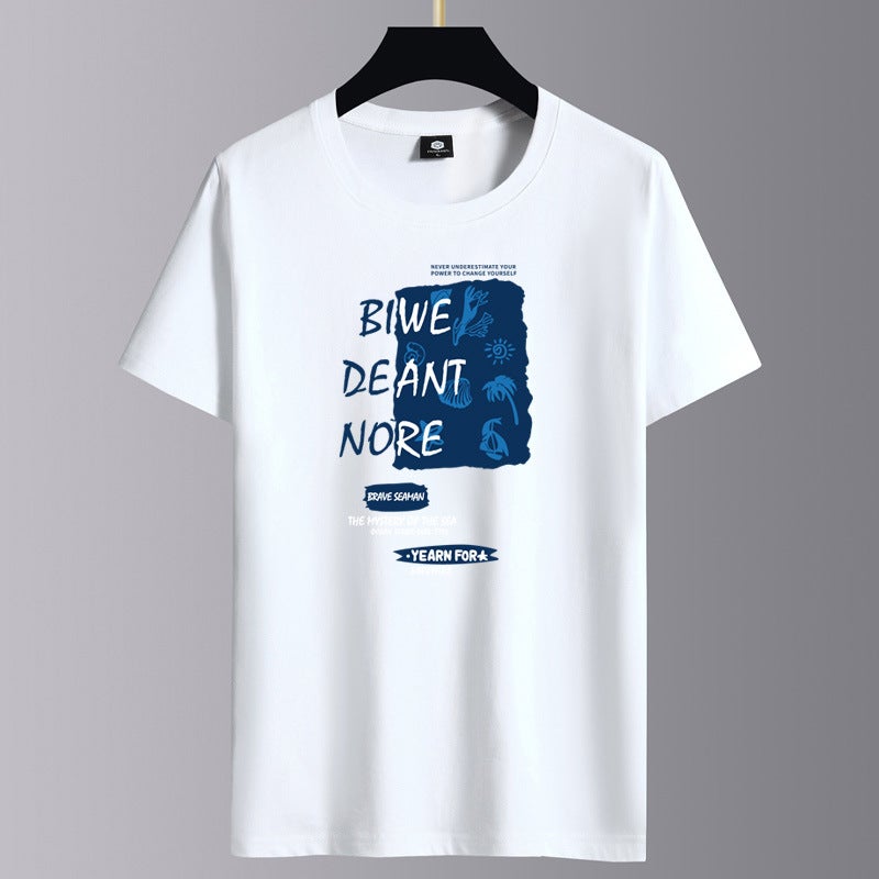 Solid Color Short-Sleeved T-Shirt Men'S Summer Thin Loose Half-Sleeved T-Shirt Fashionable Round Neck Base Shirt All-Match Casual Top - Image 2