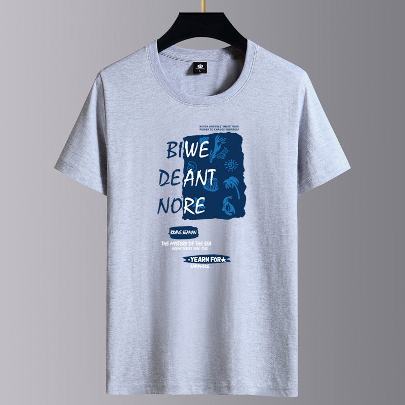 Solid Color Short-Sleeved T-Shirt Men'S Summer Thin Loose Half-Sleeved T-Shirt Fashionable Round Neck Base Shirt All-Match Casual Top - Image 4