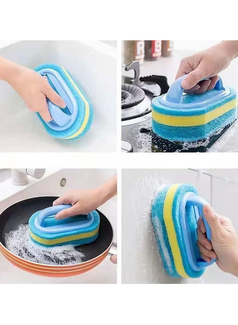 Oasisgalore Handheld Soft Magic Blue Sponge Brush– Multi-Surface Cleaner for Bathtub, Tile, Kitchen & Dishes - Image 1