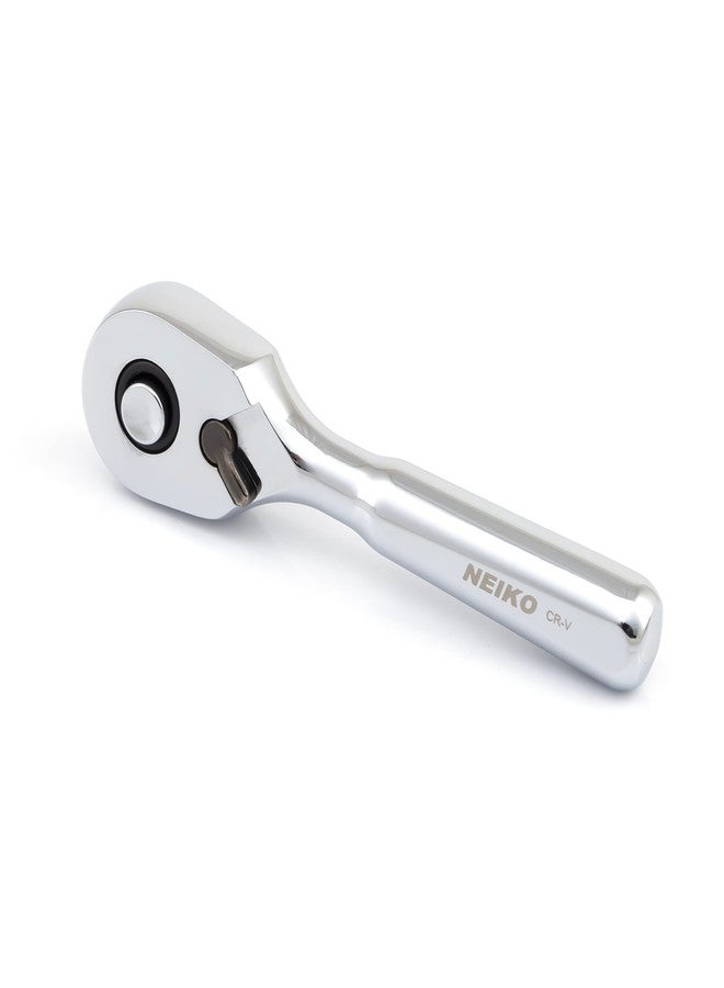 Neiko 03001A Stubby Ratchet, 1/4 Inch Ratchet Wrench, 108-Tooth Reversible Ratchet, 3.3 Degree, Quick Release Mini 1/4 Ratchet Drive, Oval Head Wrench, CR-V Steel Quarter Inch Small Ratchet Wrench - Image 1