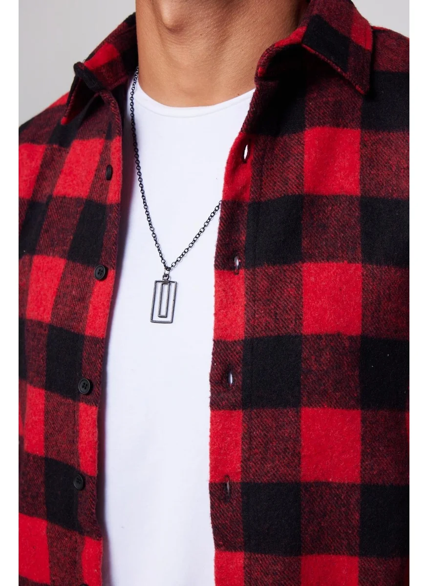 Tudors Slim Fit Narrow Cut Checked Sport Collar Lumberjack Men's Shirt