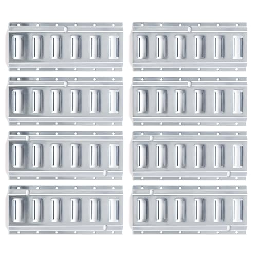 MorScan ETrack Tie Down Rail Kit 8 Pack 1 ft Silver Galvanized Steel Rails for Secure Cargo Heavy Loads in Trucks Trailers Vans Flatbeds Garages Motorcycle Tie Downs ATV Mountings - Image 1