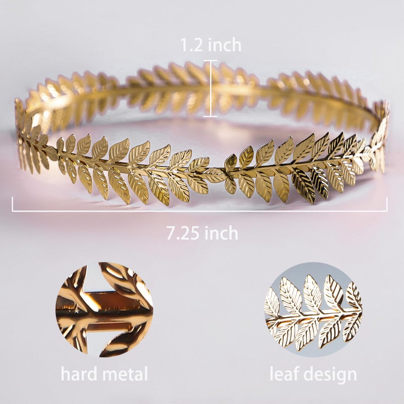 EAWIN Roman Emperor Crown Laurel Wreath Gold Leaf Headband Toga Costume Accessory Caesar Circlet Wedding Headpiece - Image 3