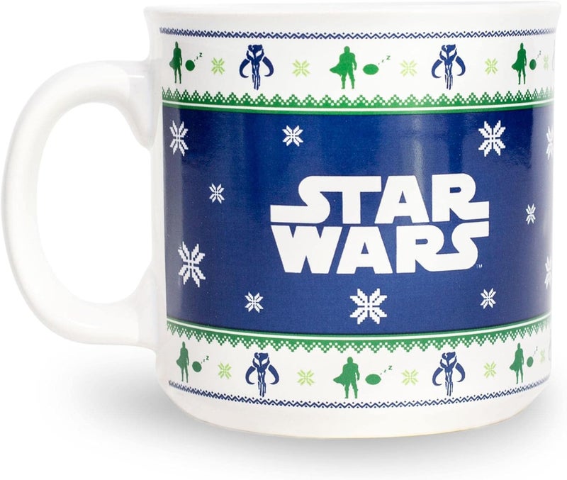 Silver Buffalo Star Wars The Mandalorian Grogu Holiday Sweater Ceramic Camper Mug  Coffee Cup For Espresso Tea  Holds 20 Ounces - Image 3