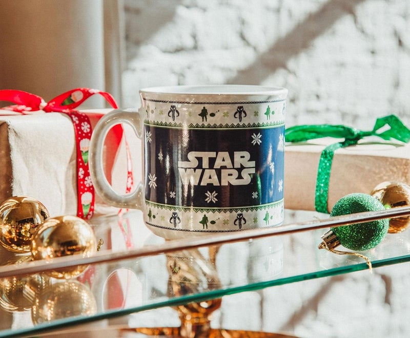 Silver Buffalo Star Wars The Mandalorian Grogu Holiday Sweater Ceramic Camper Mug  Coffee Cup For Espresso Tea  Holds 20 Ounces - Image 5