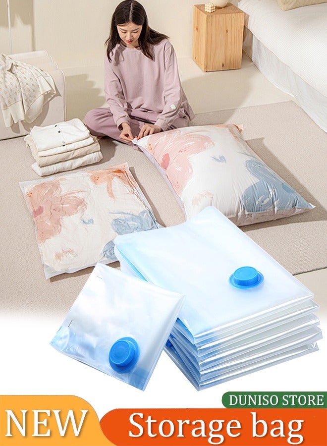 6PCS Strong Vacuum Storage Space Savings Bags Reusable Space Saver Save Storage Space Strong Vacuum Compressed Bags  with Double Zip Seal Travel Space Saver Bags for Duvets Bedding Quilts Pillows Clothes  70cm x 100cm - Image 1