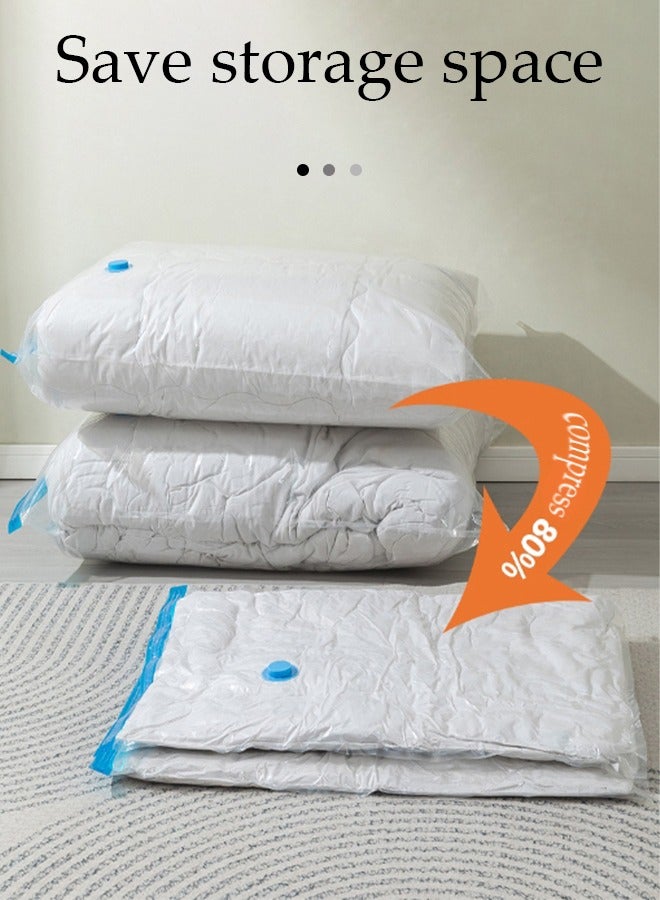 6PCS Strong Vacuum Storage Space Savings Bags Reusable Space Saver Save Storage Space Strong Vacuum Compressed Bags  with Double Zip Seal Travel Space Saver Bags for Duvets Bedding Quilts Pillows Clothes  70cm x 100cm - Image 2