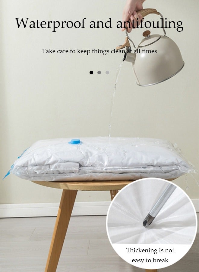 6PCS Strong Vacuum Storage Space Savings Bags Reusable Space Saver Save Storage Space Strong Vacuum Compressed Bags  with Double Zip Seal Travel Space Saver Bags for Duvets Bedding Quilts Pillows Clothes  70cm x 100cm - Image 3