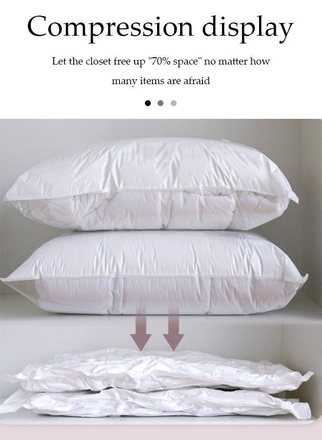 6PCS Strong Vacuum Storage Space Savings Bags Reusable Space Saver Save Storage Space Strong Vacuum Compressed Bags  with Double Zip Seal Travel Space Saver Bags for Duvets Bedding Quilts Pillows Clothes  70cm x 100cm - Image 4