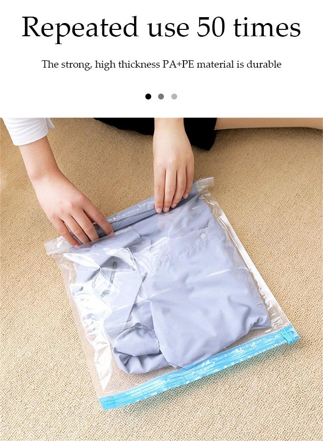 6PCS Strong Vacuum Storage Space Savings Bags Reusable Space Saver Save Storage Space Strong Vacuum Compressed Bags  with Double Zip Seal Travel Space Saver Bags for Duvets Bedding Quilts Pillows Clothes  70cm x 100cm - Image 5