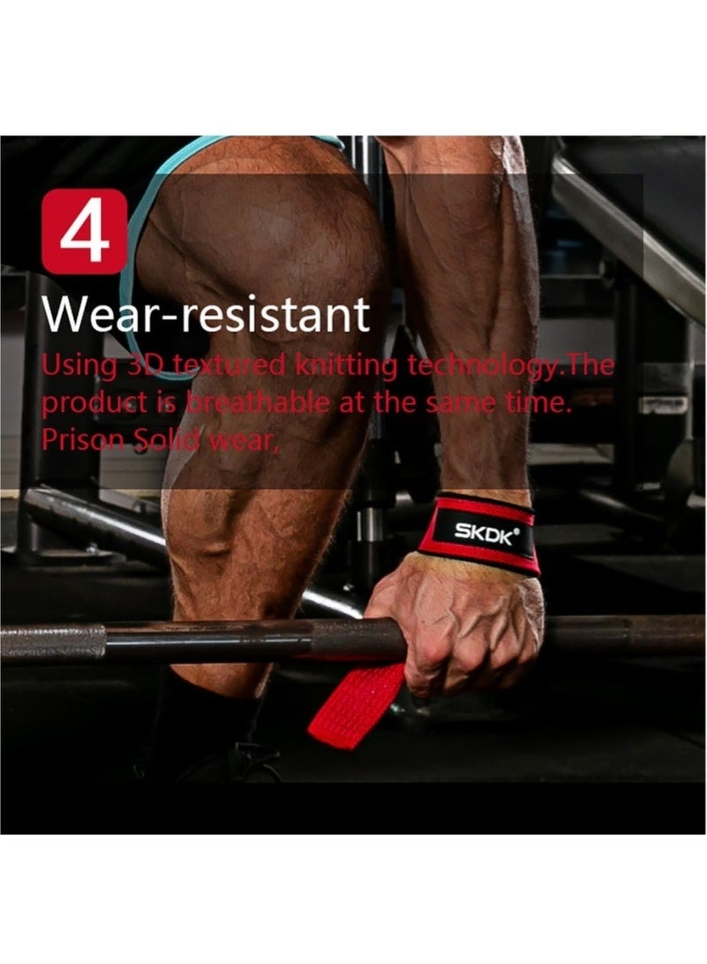 SKDK Premium Lifting Wrist Straps with Non-Slip Silicone Grip - 5MM Wrist Pad for Gym, Weightlifting, Cycling | Free Size, Multi-Color (Black/Blue/Red/Blue Camouflage) - Image 5