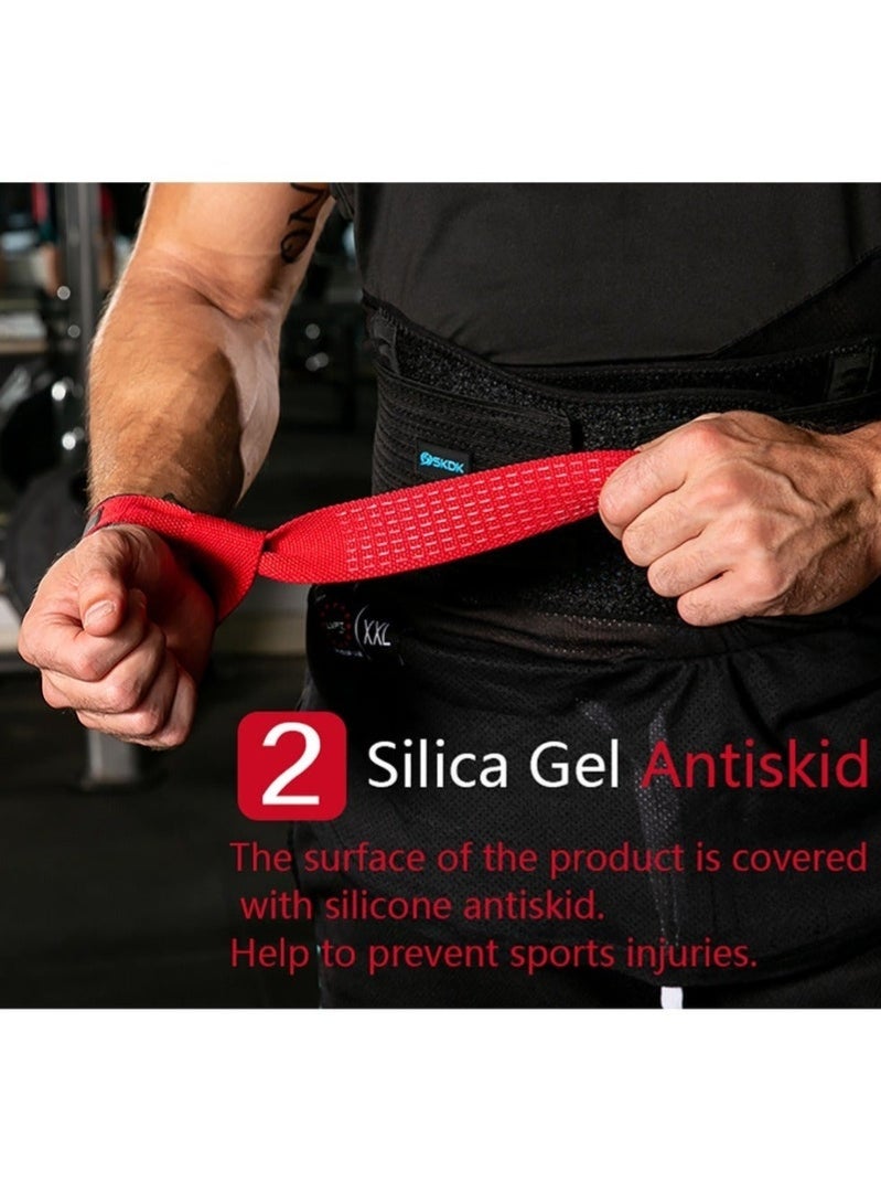 SKDK Premium Lifting Wrist Straps with Non-Slip Silicone Grip - 5MM Wrist Pad for Gym, Weightlifting, Cycling | Free Size, Multi-Color (Black/Blue/Red/Blue Camouflage) - Image 3