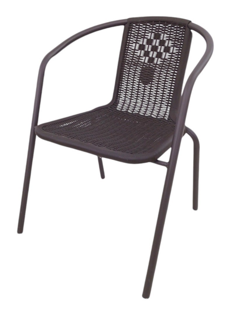 Concent 4 Piece Upscale Outdoor Seating Set - Round Table with 3 Chairs in Modern Rattan Design - Perfect for Gardens, Balconies & Cafes - Image 5
