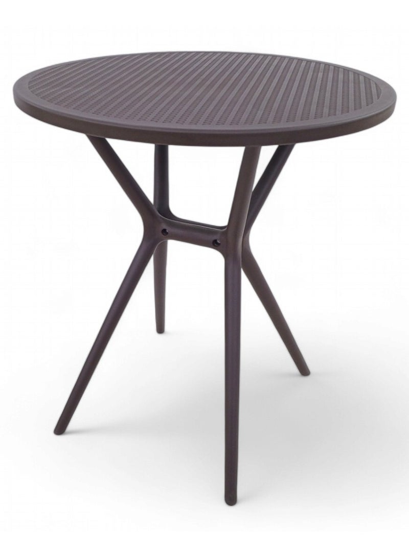 Concent 4 Piece Upscale Outdoor Seating Set - Round Table with 3 Chairs in Modern Rattan Design - Perfect for Gardens, Balconies & Cafes - Image 4