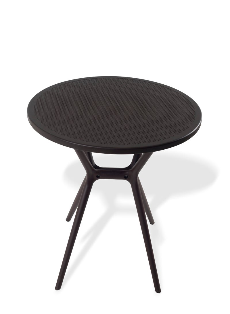 Concent 4 Piece Upscale Outdoor Seating Set - Round Table with 3 Chairs in Modern Rattan Design - Perfect for Gardens, Balconies & Cafes - Image 3