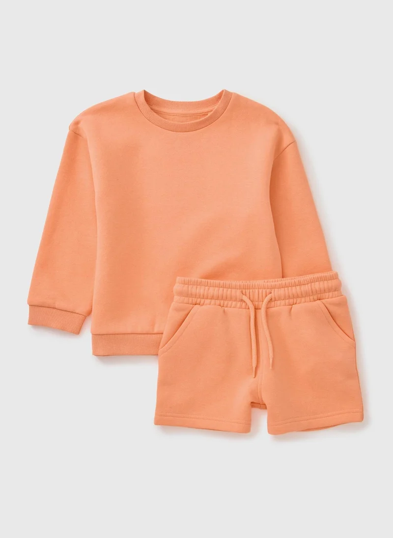 Matalan Boys Orange Sweatshirt & Shorts Set