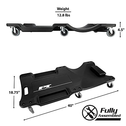 Performance Tool W85006 40-Inch Plastic Creeper with 6 Casters, Black - Image 4