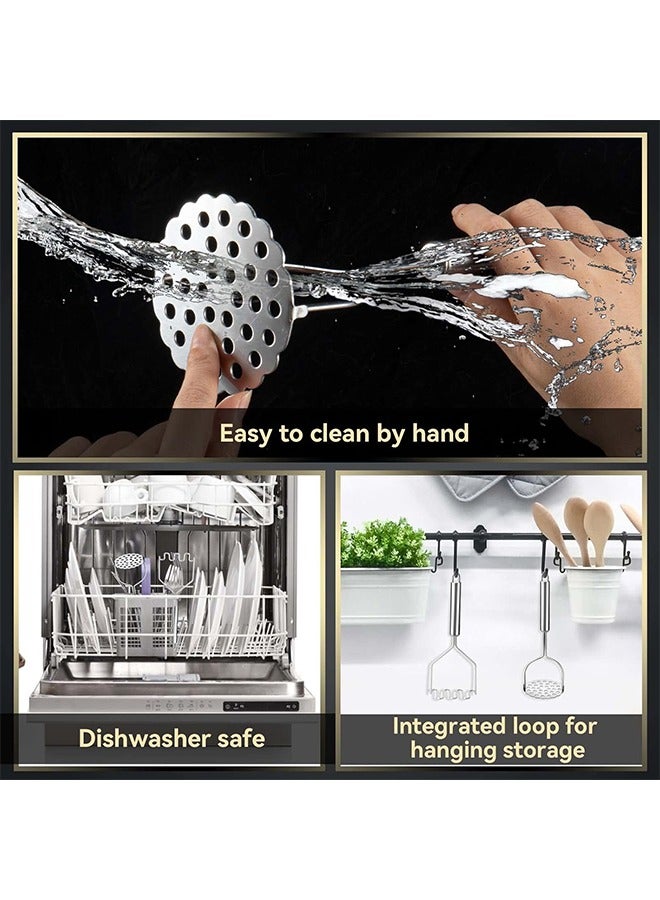 هاي هونور هراسة بطاطس من قطعتين، أداة مطبخ مدمجة من الفولاذ المقاوم للصدأ شديدة التحمل - Image 5