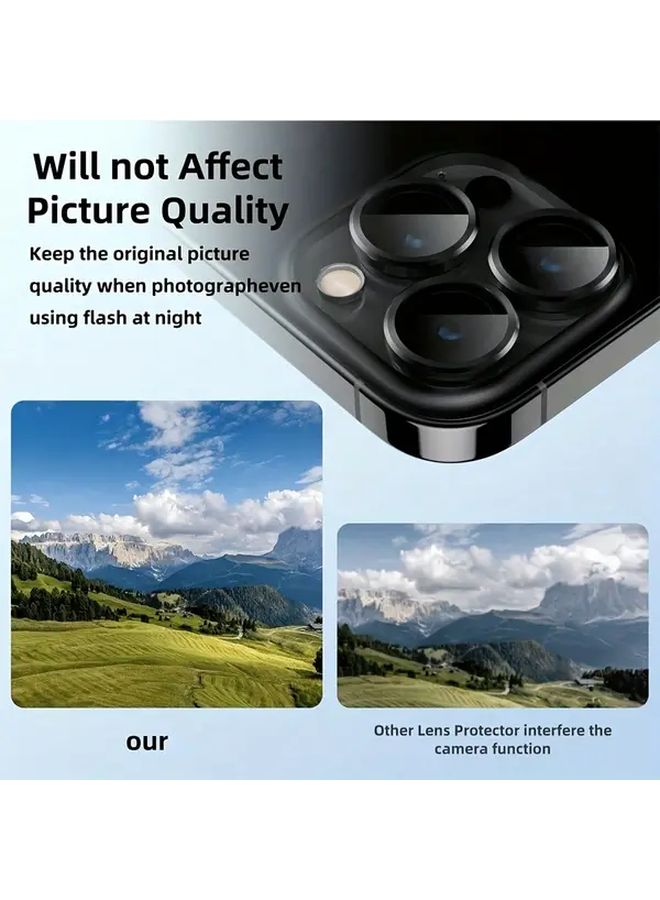 3Pcs Black 9H Tempered Glass Camera Lens Protector for iPhone 12 Mini - Image 5