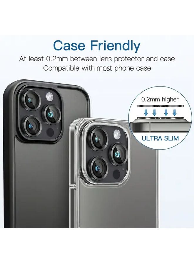 3Pcs Black 9H Tempered Glass Camera Lens Protector for iPhone 12 Mini - Image 3