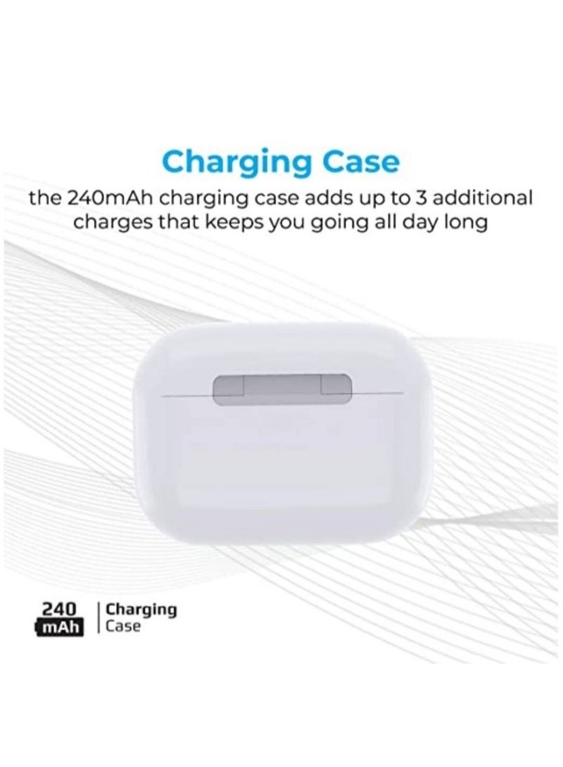 Gulf Trend True Wireless Earbuds, Advanced Bluetooth 5.0 Ergonomic Headphones with Mic, 16-Hour Playtime, 240mah Charging Case, Auto-Pairing and Smart-Touch-Control For iPhone 12 Pro/12 Pro Max - White - Image 3