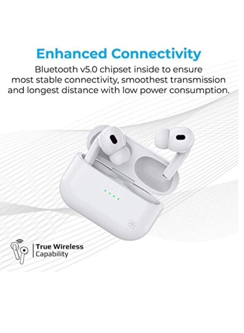Gulf Trend True Wireless Earbuds, Advanced Bluetooth 5.0 Ergonomic Headphones with Mic, 16-Hour Playtime, 240mah Charging Case, Auto-Pairing and Smart-Touch-Control For iPhone 12 Pro/12 Pro Max - White - Image 2