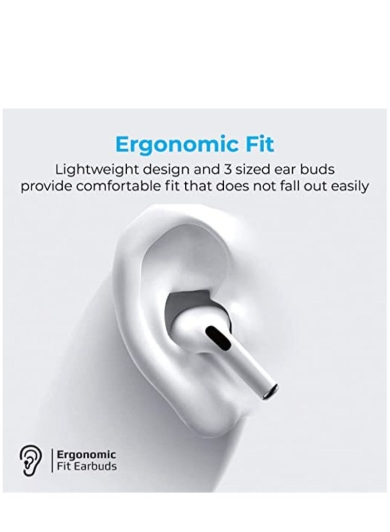 Gulf Trend True Wireless Earbuds, Advanced Bluetooth 5.0 Ergonomic Headphones with Mic, 16-Hour Playtime, 240mah Charging Case, Auto-Pairing and Smart-Touch-Control For iPhone 12 Pro/12 Pro Max - White - Image 4