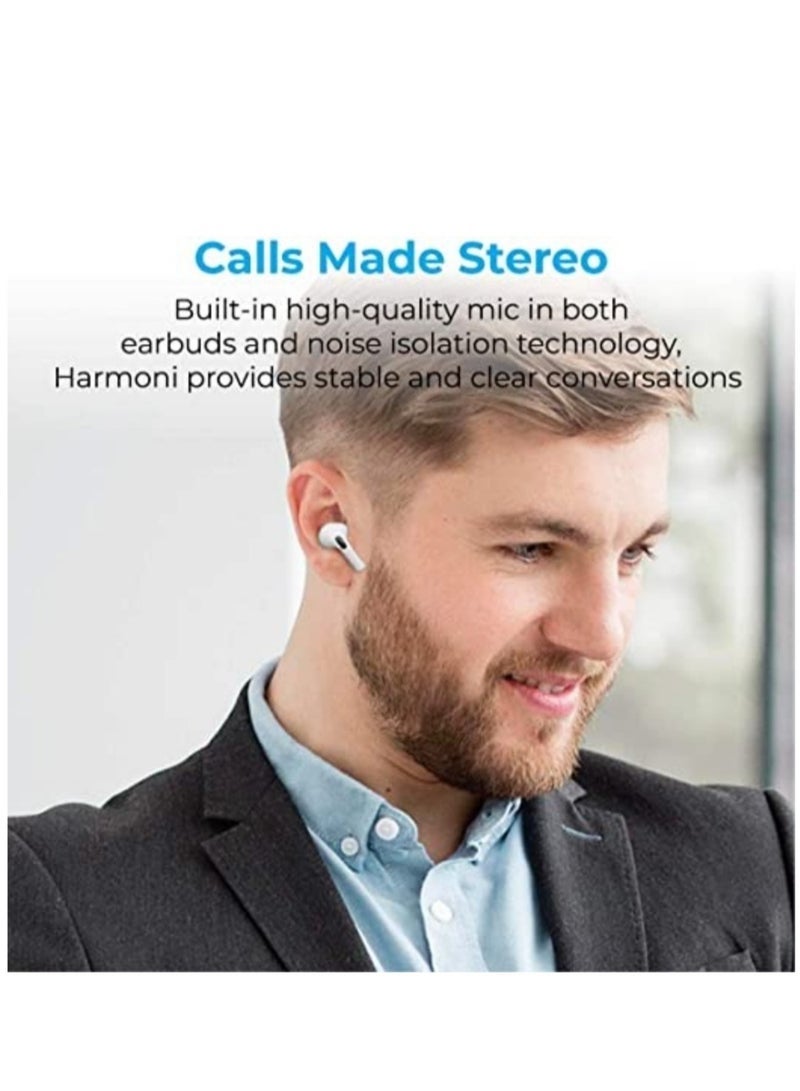 Gulf Trend True Wireless Earbuds, Advanced Bluetooth 5.0 Ergonomic Headphones with Mic, 16-Hour Playtime, 240mah Charging Case, Auto-Pairing and Smart-Touch-Control For iPhone 12 Pro/12 Pro Max - White - Image 5