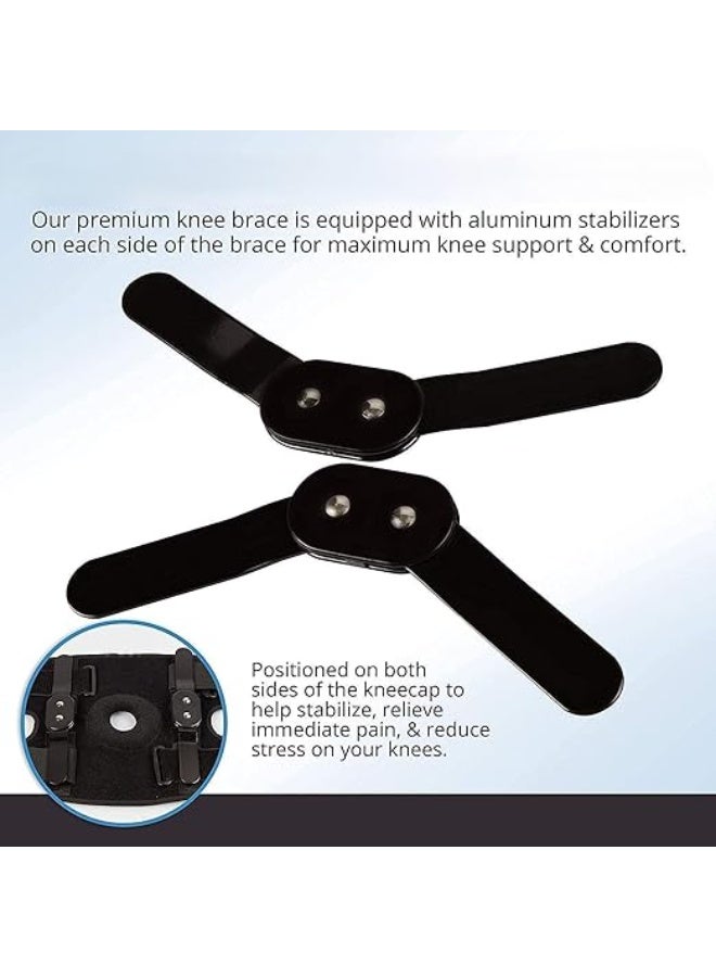 Open Patella Stabilizer Knee Brace - Aluminum Double Hinges & Neoprene Compression - Advanced Support for ACL, Meniscus Tears & Severe Knee Pain - Image 3