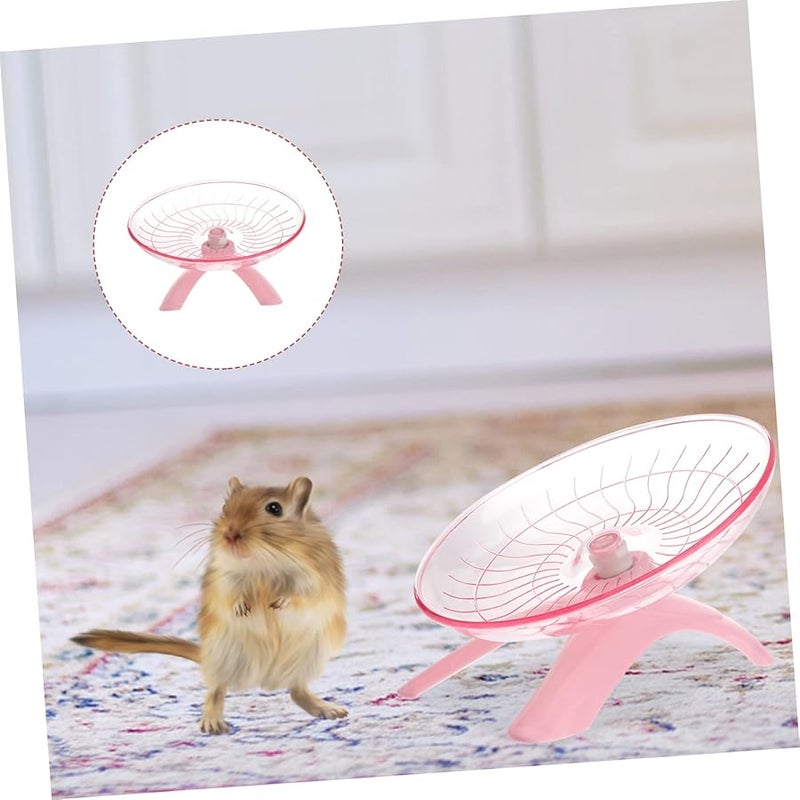Pink Non Run Exercise Wheel For Small Pets Hamsters Hedgehogs Gerbils Running Disc - Image 4