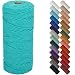 NOANTA Turquoise Macrame Cord 3mm x 109yards Colored Macrame Rope Cotton Rope Macrame Yarn Colorful Cotton Craft Cord for Wall Hanging Plant Hangers Crafts Knitting - Image 2