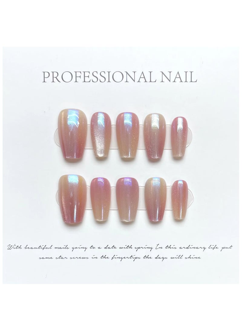 Binzo Beauty Handmade Electroplate Press On Nails, 10pcs,Nails Art , Acrylic Nails, False Nails - Image 1