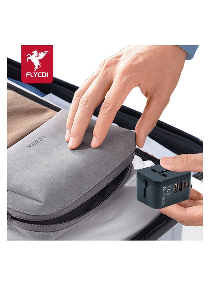 فلاي سي دي اي  فلاي سي دي آي FLYCDI شاحن سفر عالمي 20 واط | 2× USB-C و 2× USB | شحن سريع، مدمج وسهل الحمل - Image 3