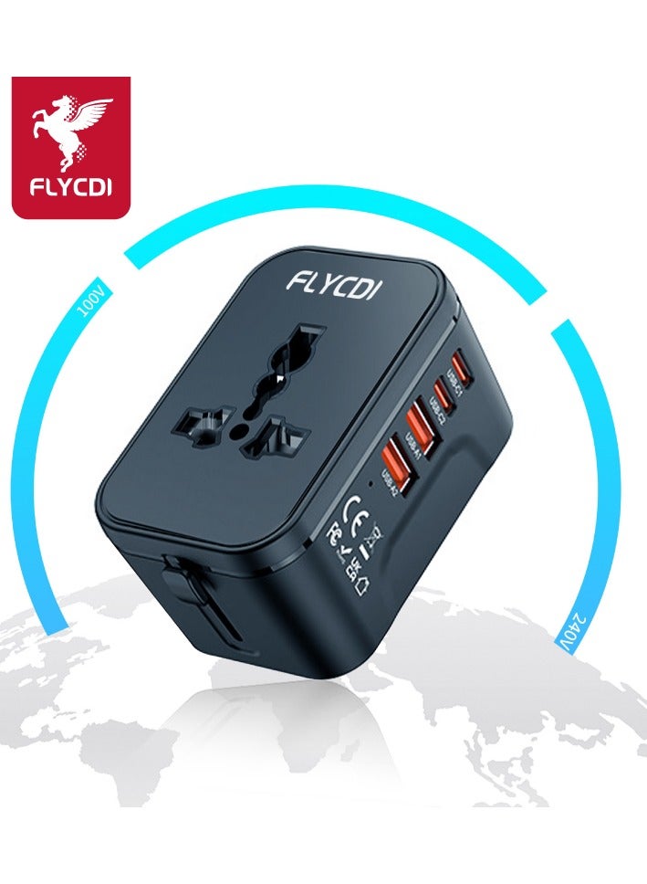 فلاي سي دي اي  فلاي سي دي آي FLYCDI شاحن سفر عالمي 20 واط | 2× USB-C و 2× USB | شحن سريع، مدمج وسهل الحمل - Image 1