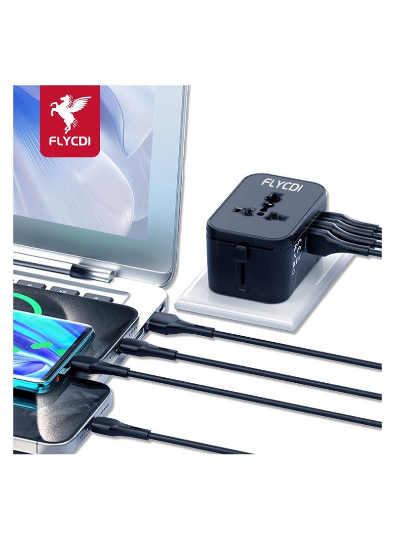 فلاي سي دي اي  فلاي سي دي آي FLYCDI شاحن سفر عالمي 20 واط | 2× USB-C و 2× USB | شحن سريع، مدمج وسهل الحمل - Image 2