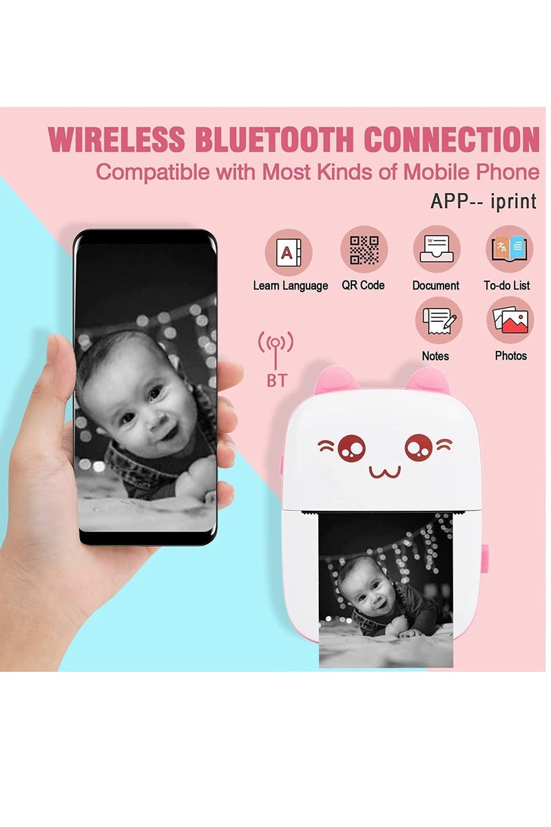 فوميمو طابعة صغيرة، طابعات محمولة بدون حبر، طابعة حرارية محمولة، طابعة صور صغيرة مع لفة ورق واحدة، للمكتب والمنزل - Image 5