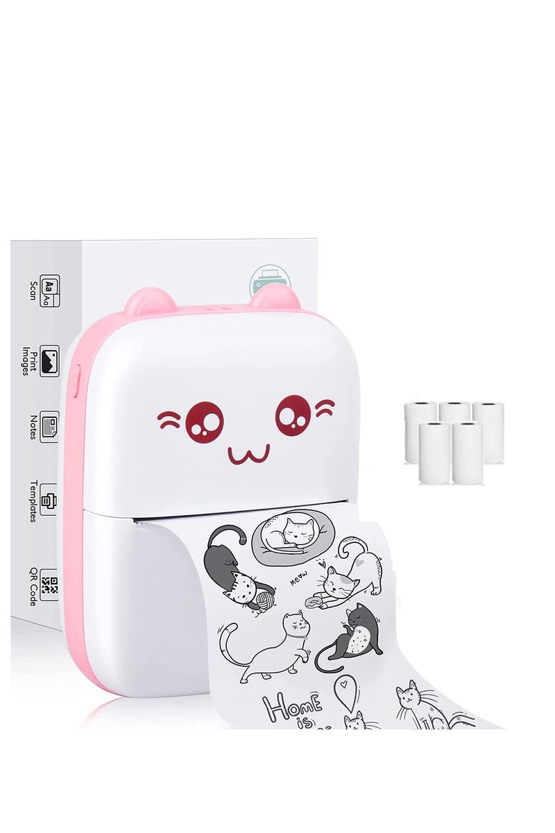 فوميمو طابعة صغيرة، طابعات محمولة بدون حبر، طابعة حرارية محمولة، طابعة صور صغيرة مع لفة ورق واحدة، للمكتب والمنزل - Image 2