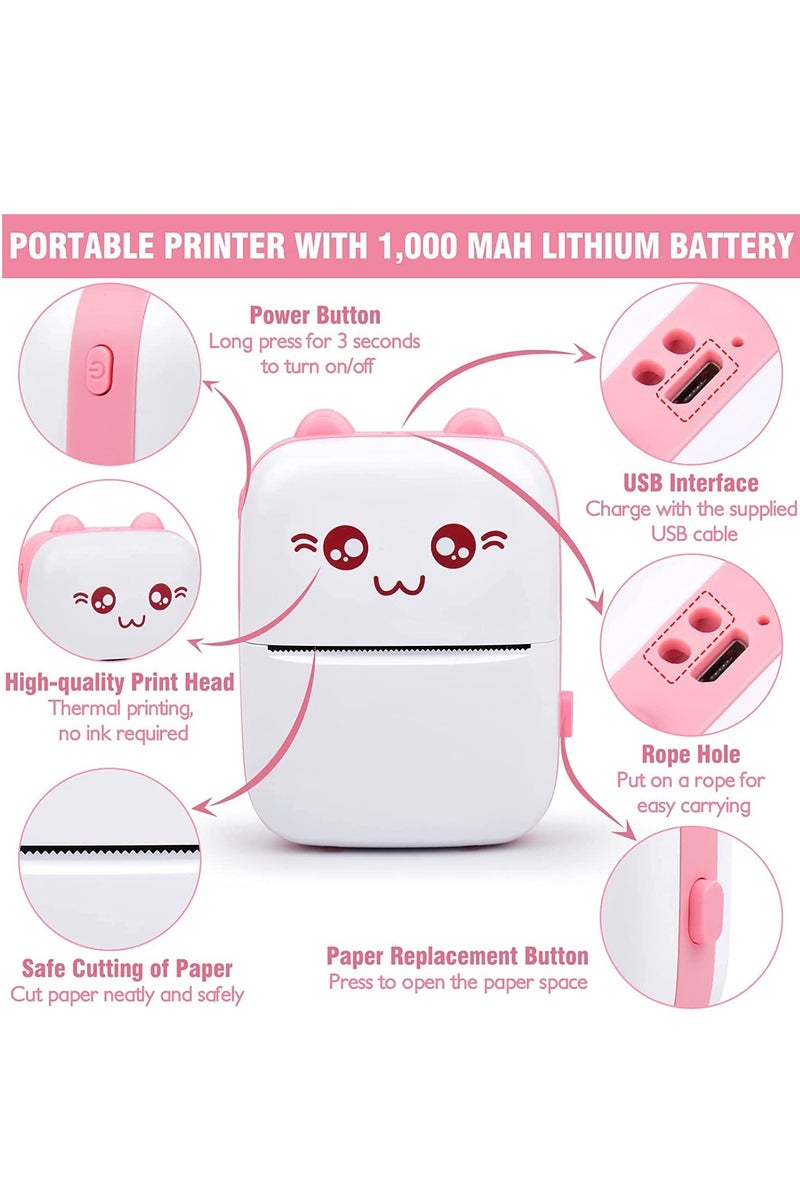 فوميمو طابعة صغيرة، طابعات محمولة بدون حبر، طابعة حرارية محمولة، طابعة صور صغيرة مع لفة ورق واحدة، للمكتب والمنزل - Image 3