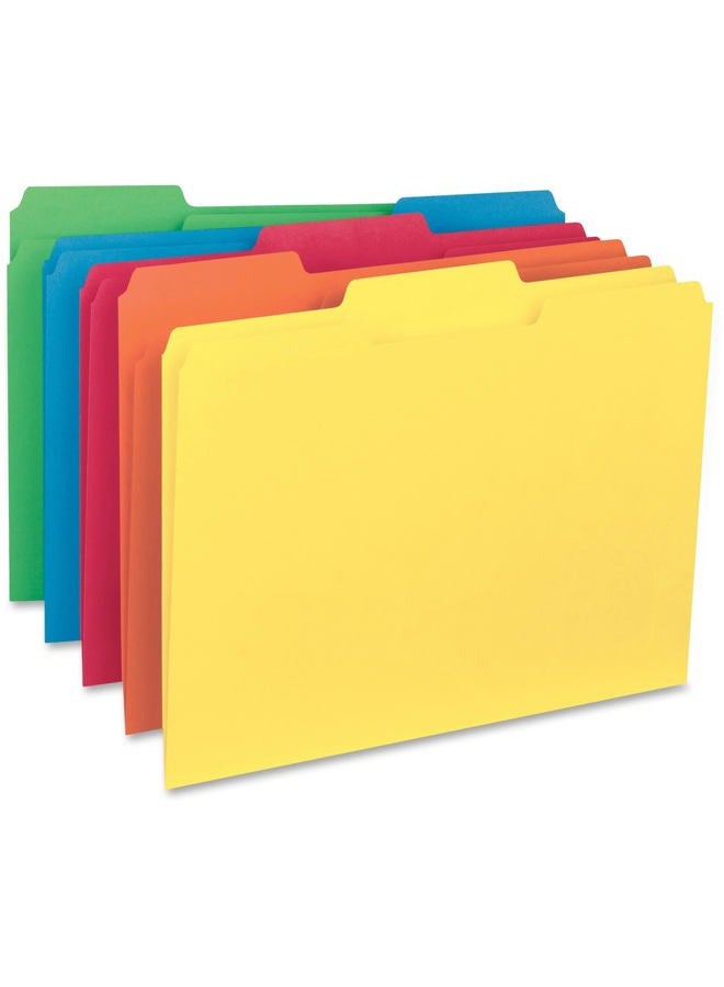 Smead Interior File Folder, 1/3-Cut Tab, Letter Size, Assorted Primary Colors, 100 per Box, Expandable File Folders for Filing Cabinet - Image 2