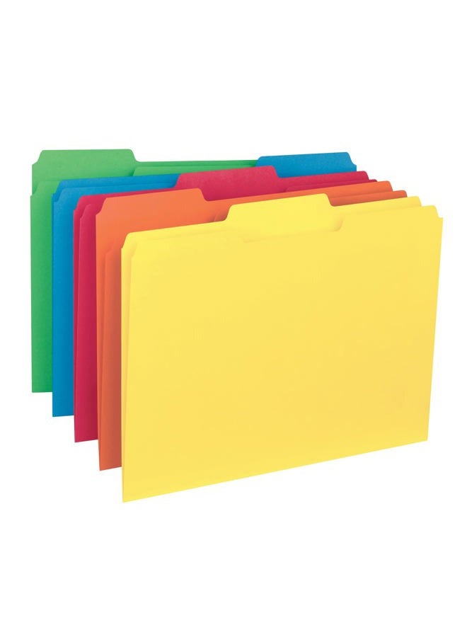 Smead Interior File Folder, 1/3-Cut Tab, Letter Size, Assorted Primary Colors, 100 per Box, Expandable File Folders for Filing Cabinet - Image 1